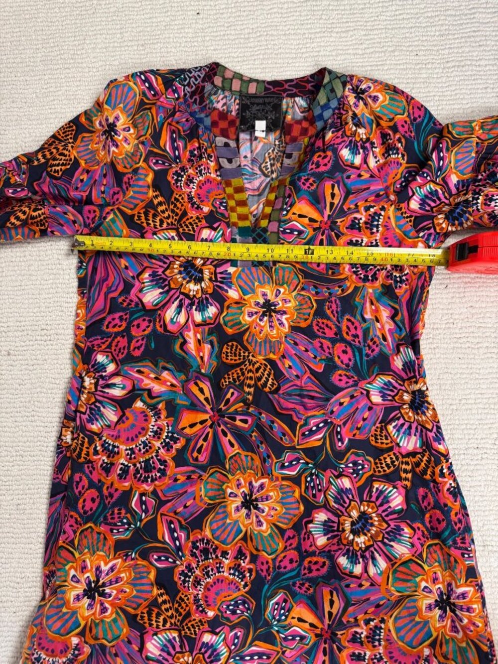 Johnny Was Eyes On You Poplin Floral Tunic Dress XS Boho Style - Picture 14 of 16